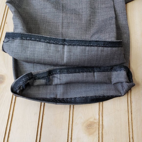 Classiques Entier Size 10 Black Micro Check 100% Virgin Wool Dress Pants Slacks - Picture 9 of 11